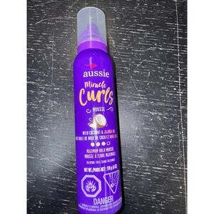 Aussie Miracle Curls Styling Mousse 6oz Curly Hair Coconut Jojoba Oil Cracked Ca